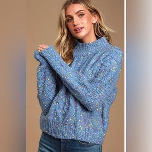 Powder blue speckled sweater